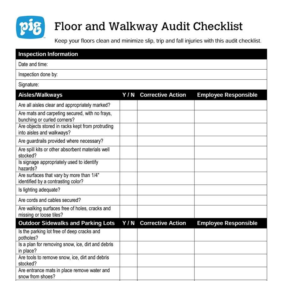 walking pad mat cleaning and inspection checklist